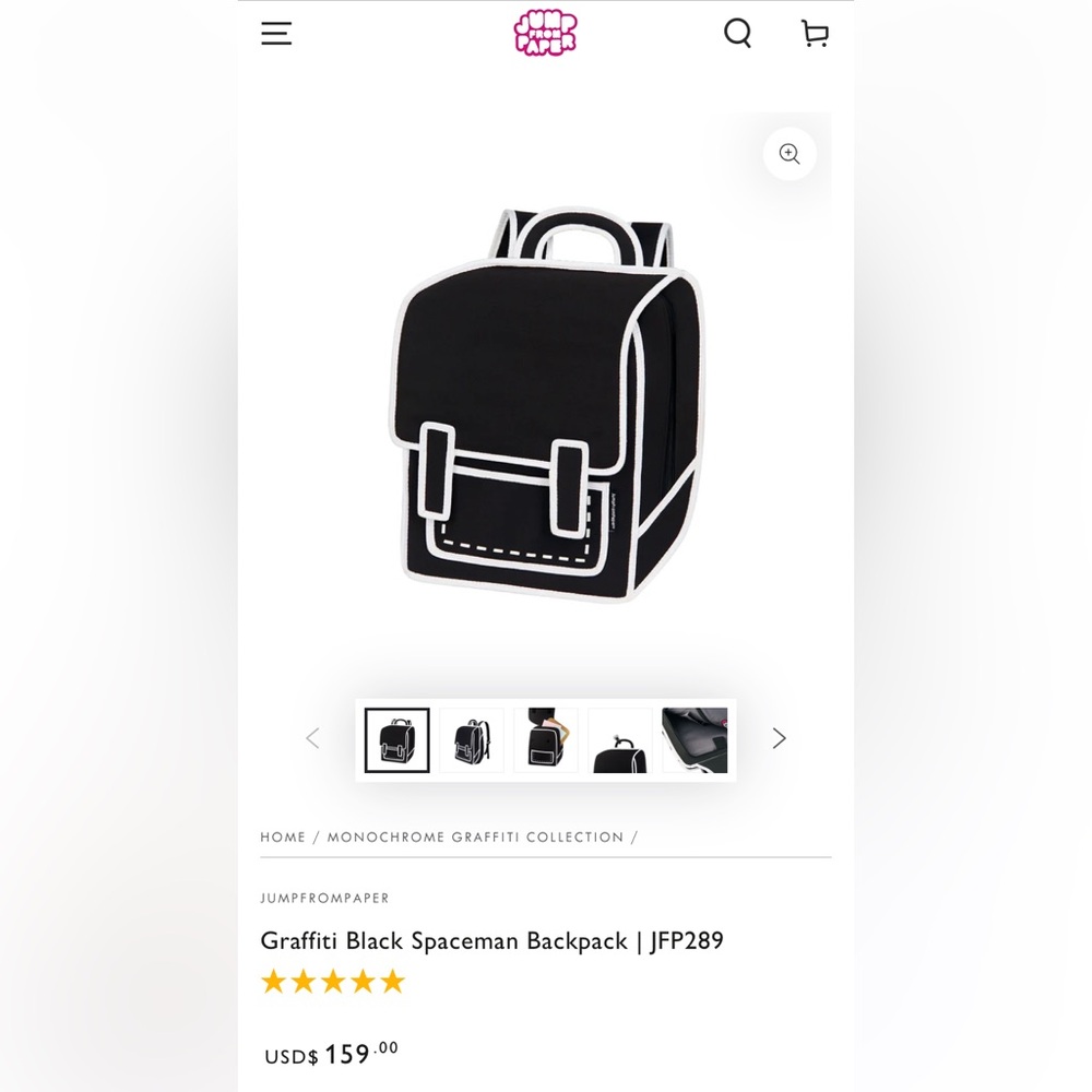 Graffiti Black Spaceman Backpack New in Package with tags